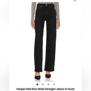 Agolde Harper mid rise straight jeans in hush